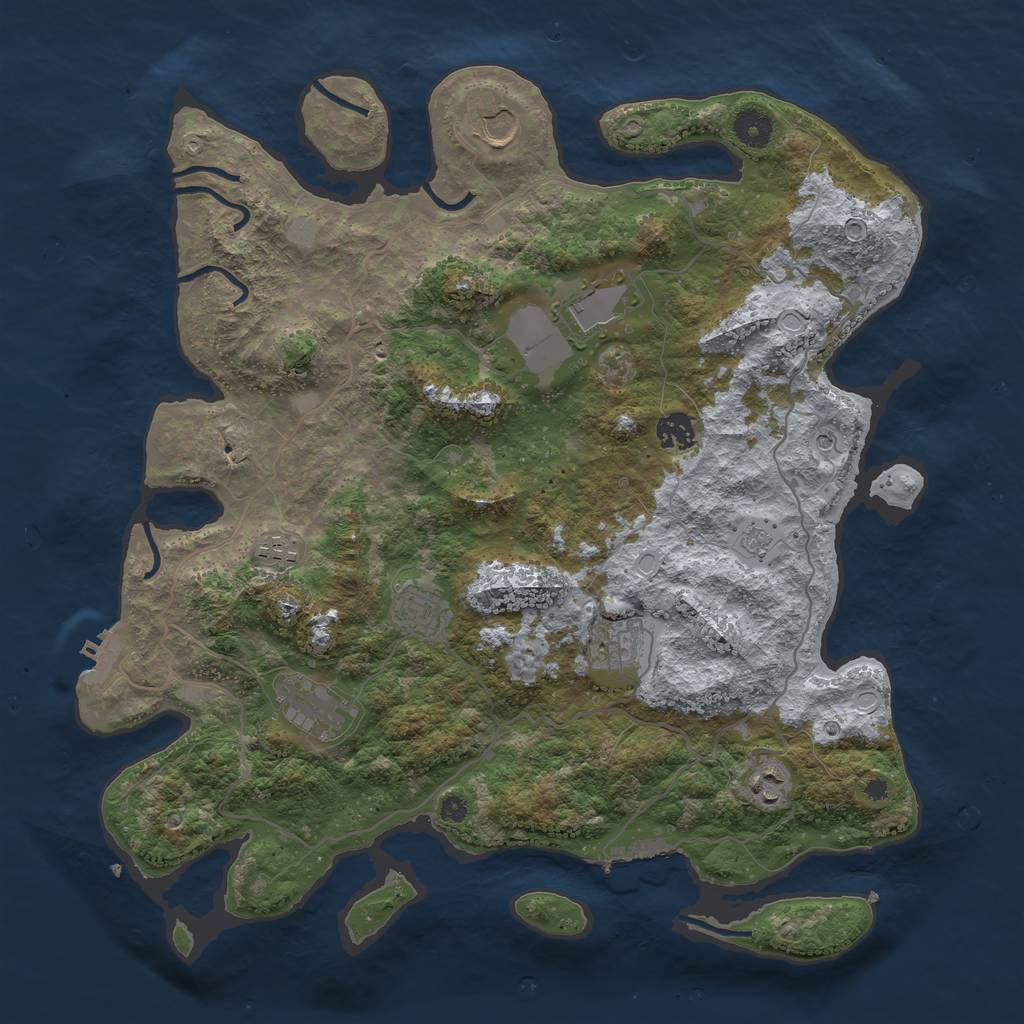 Rust Map: Procedural Map, Size: 4000, Seed: 1901728920, 15 Monuments