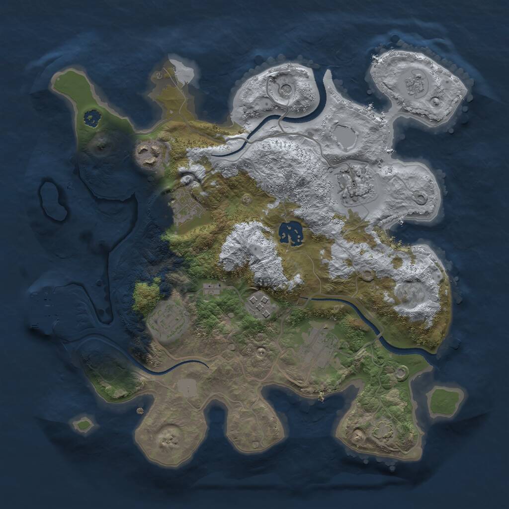 Rust Map: Procedural Map, Size: 3000, Seed: 1180240679, 12 Monuments