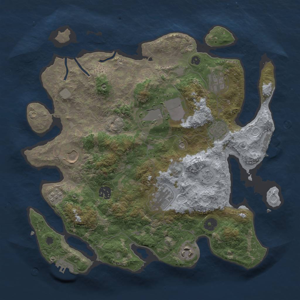 Rust Map: Procedural Map, Size: 3500, Seed: 1224288686, 15 Monuments