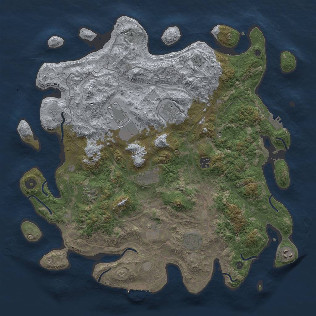 Rust Map: Procedural Map, Size: 4250, Seed: 16982, 16 Monuments