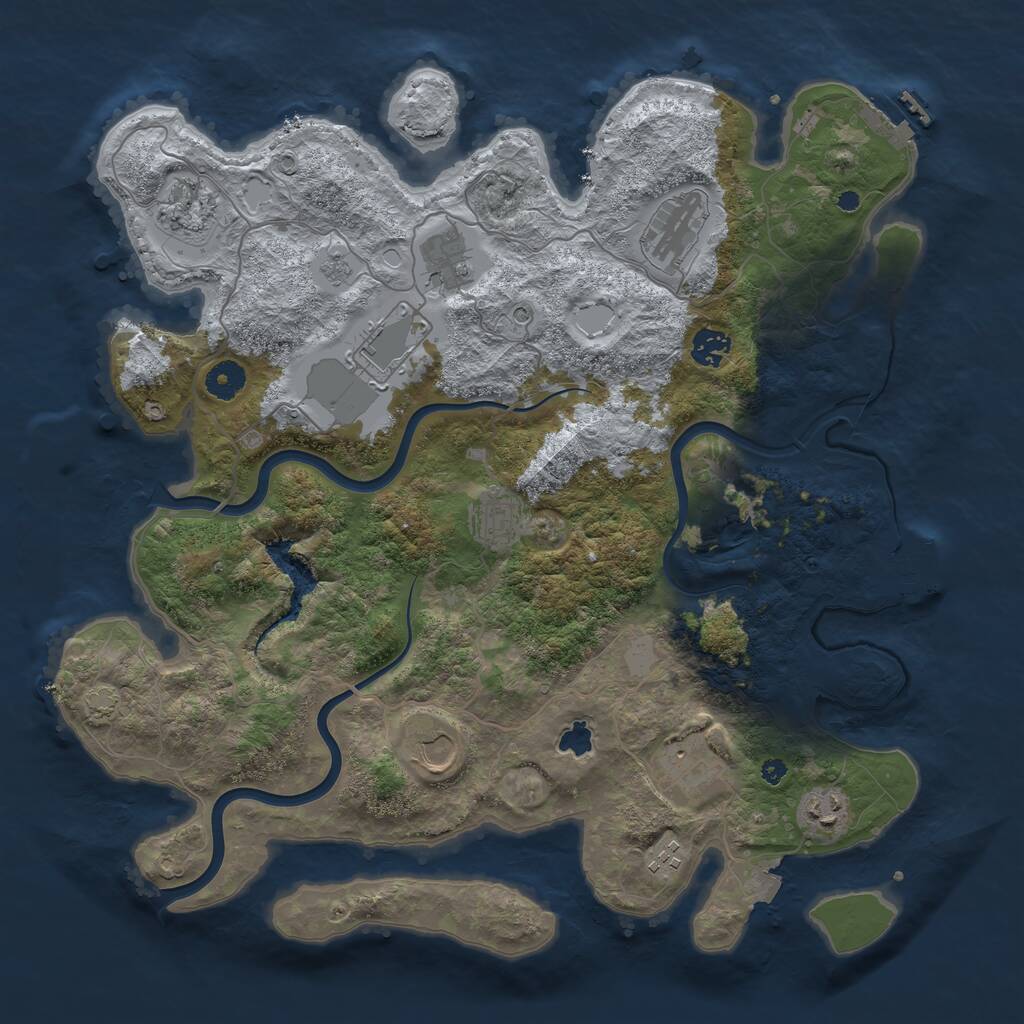 Rust Map: Procedural Map, Size: 4000, Seed: 362023, 16 Monuments