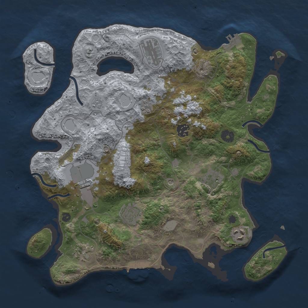 Rust Map: Procedural Map, Size: 3500, Seed: 559677694, 15 Monuments