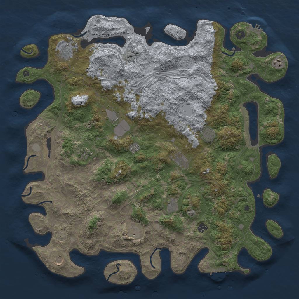 Rust Map: Procedural Map, Size: 4800, Seed: 336362776, 18 Monuments