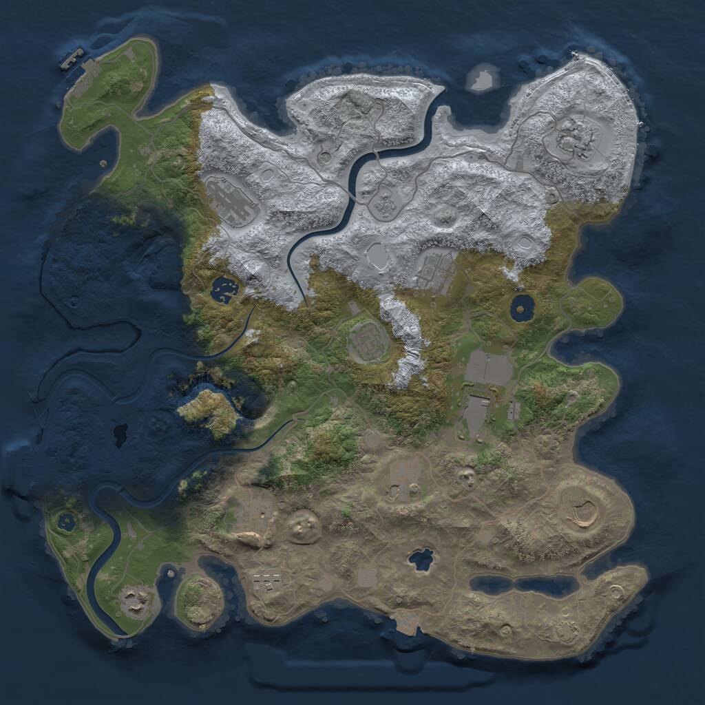 Rust Map: Procedural Map, Size: 4000, Seed: 1610509506, 17 Monuments