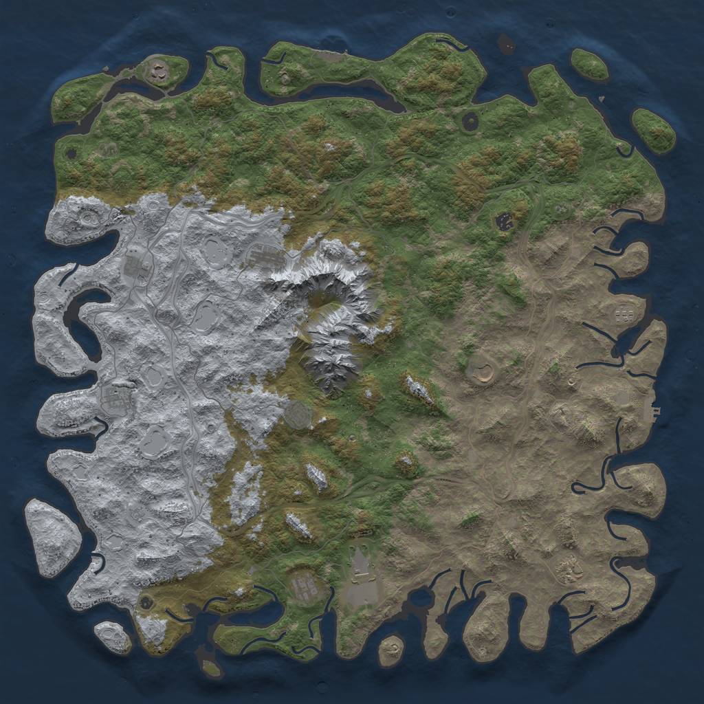 Rust Map: Procedural Map, Size: 6000, Seed: 6587921, 18 Monuments