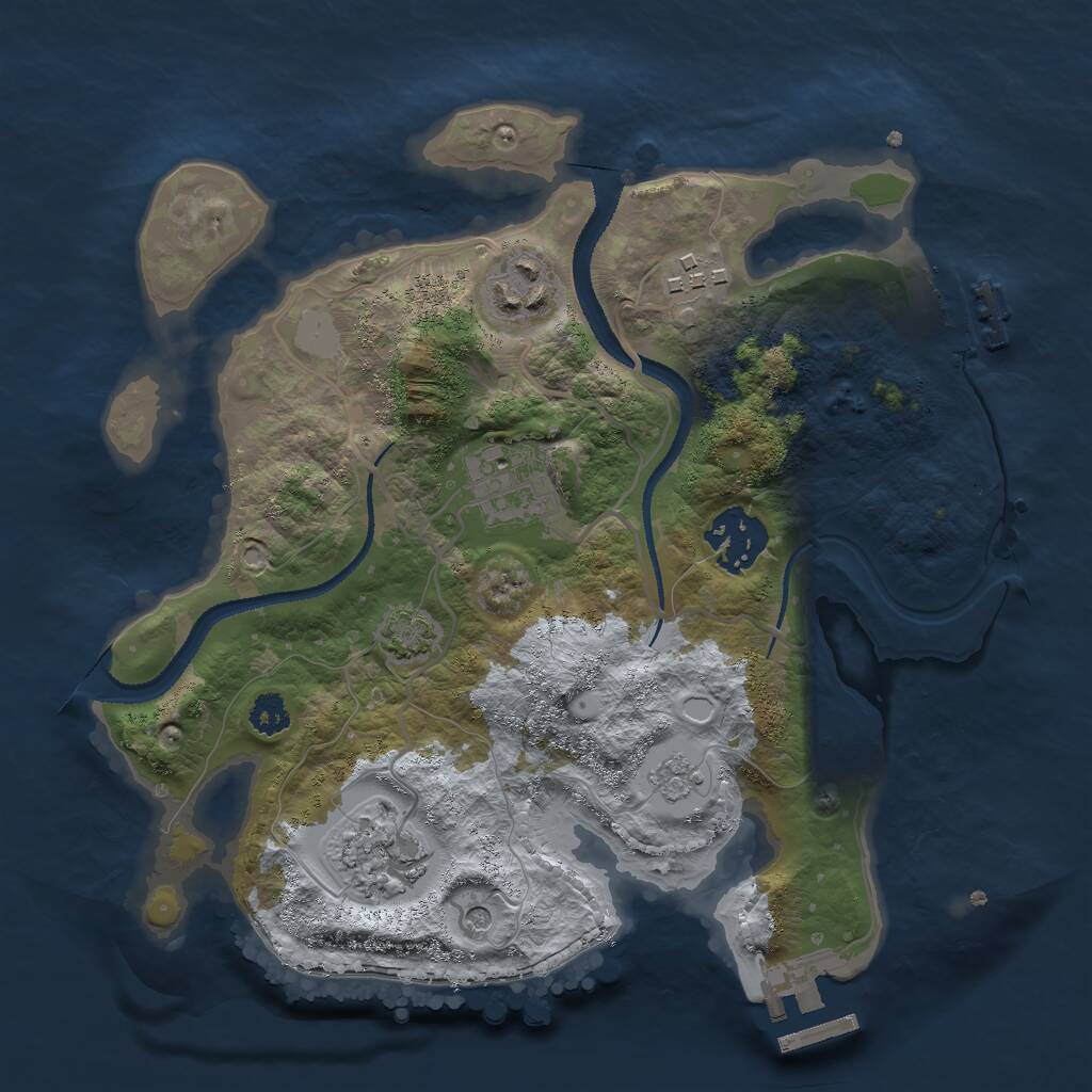Rust Map: Procedural Map, Size: 2700, Seed: 128745, 11 Monuments