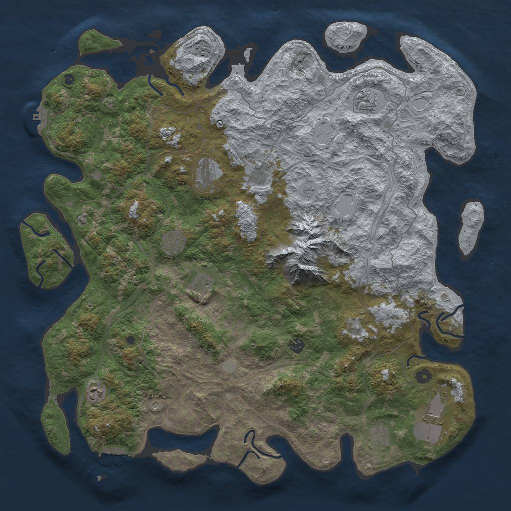 Rust Map: Procedural Map, Size: 5000, Seed: 19091993, 17 Monuments