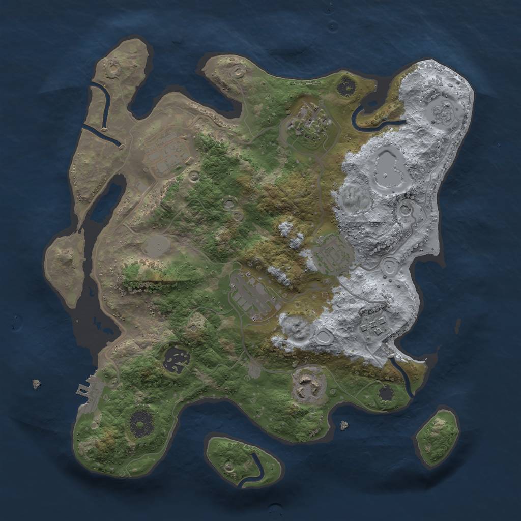 Rust Map: Procedural Map, Size: 3000, Seed: 669822188, 13 Monuments