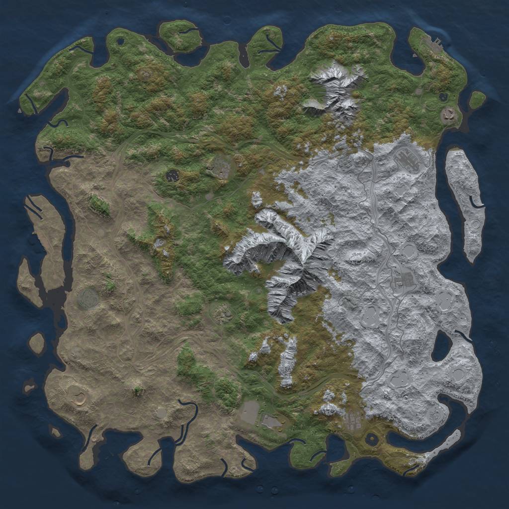 Rust Map: Procedural Map, Size: 6000, Seed: 107188818, 18 Monuments