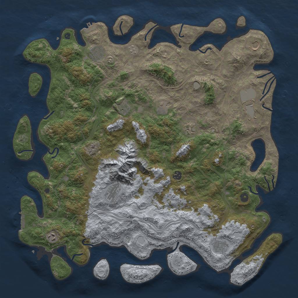 Rust Map: Procedural Map, Size: 5000, Seed: 1863132137, 18 Monuments