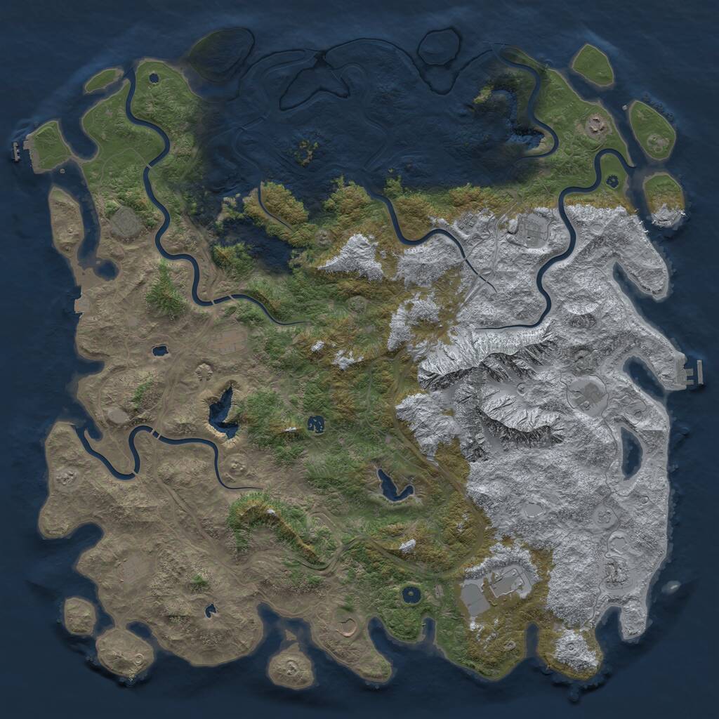 Rust Map: Procedural Map, Size: 6000, Seed: 115896859, 17 Monuments