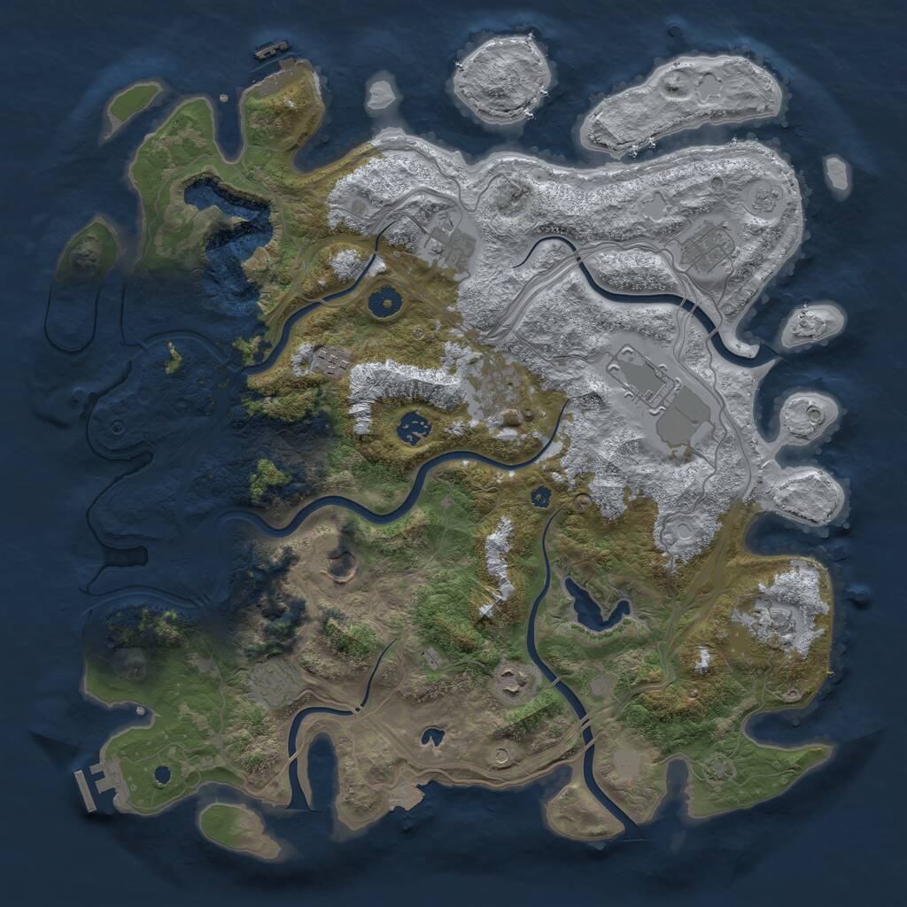 Rust Map: Procedural Map, Size: 4300, Seed: 821714368, 16 Monuments