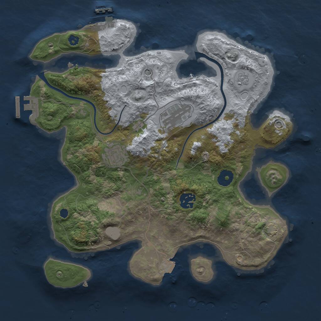Rust Map: Procedural Map, Size: 3000, Seed: 3496071, 9 Monuments