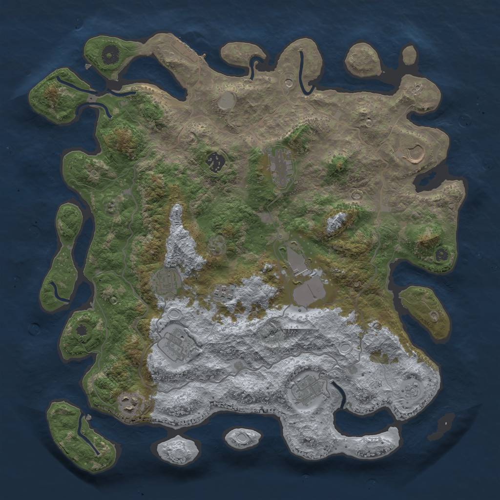 Rust Map: Procedural Map, Size: 4000, Seed: 254254, 15 Monuments