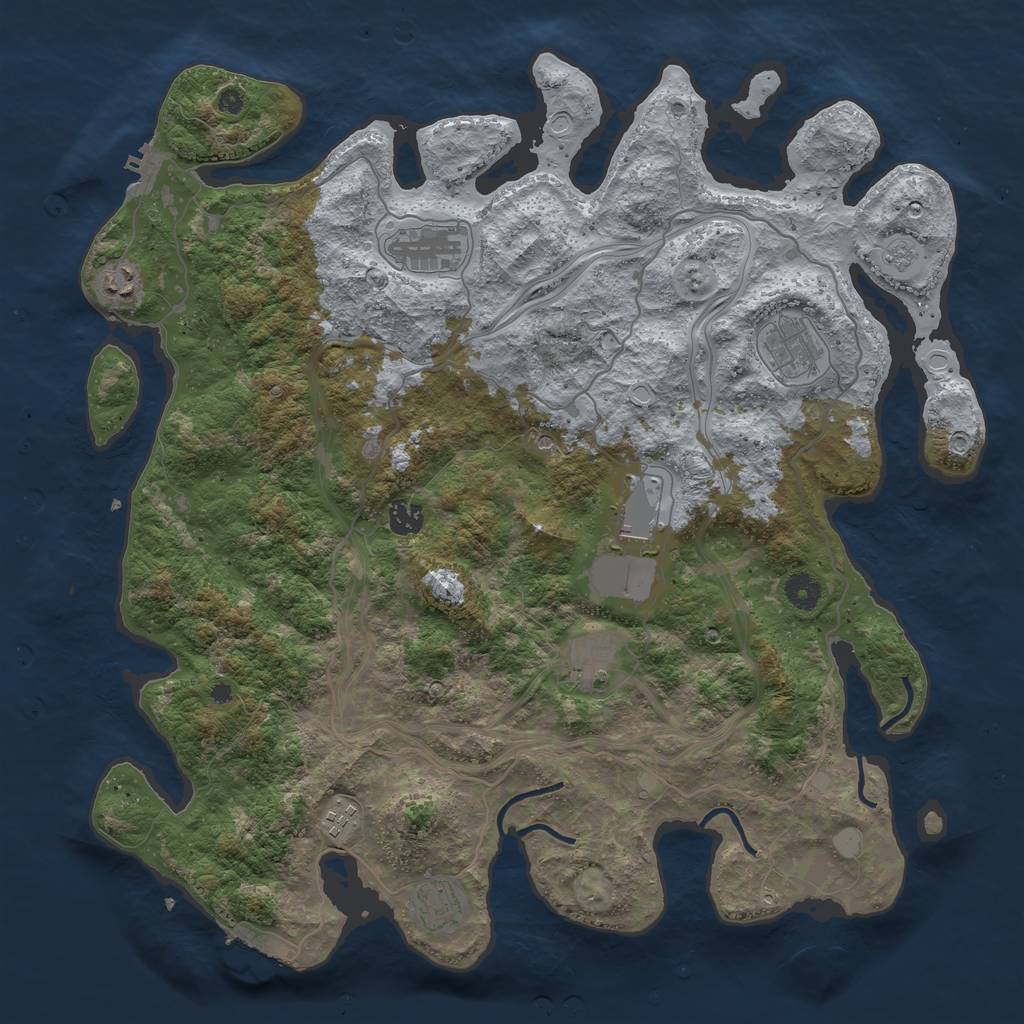 Rust Map: Procedural Map, Size: 4250, Seed: 715933594, 15 Monuments