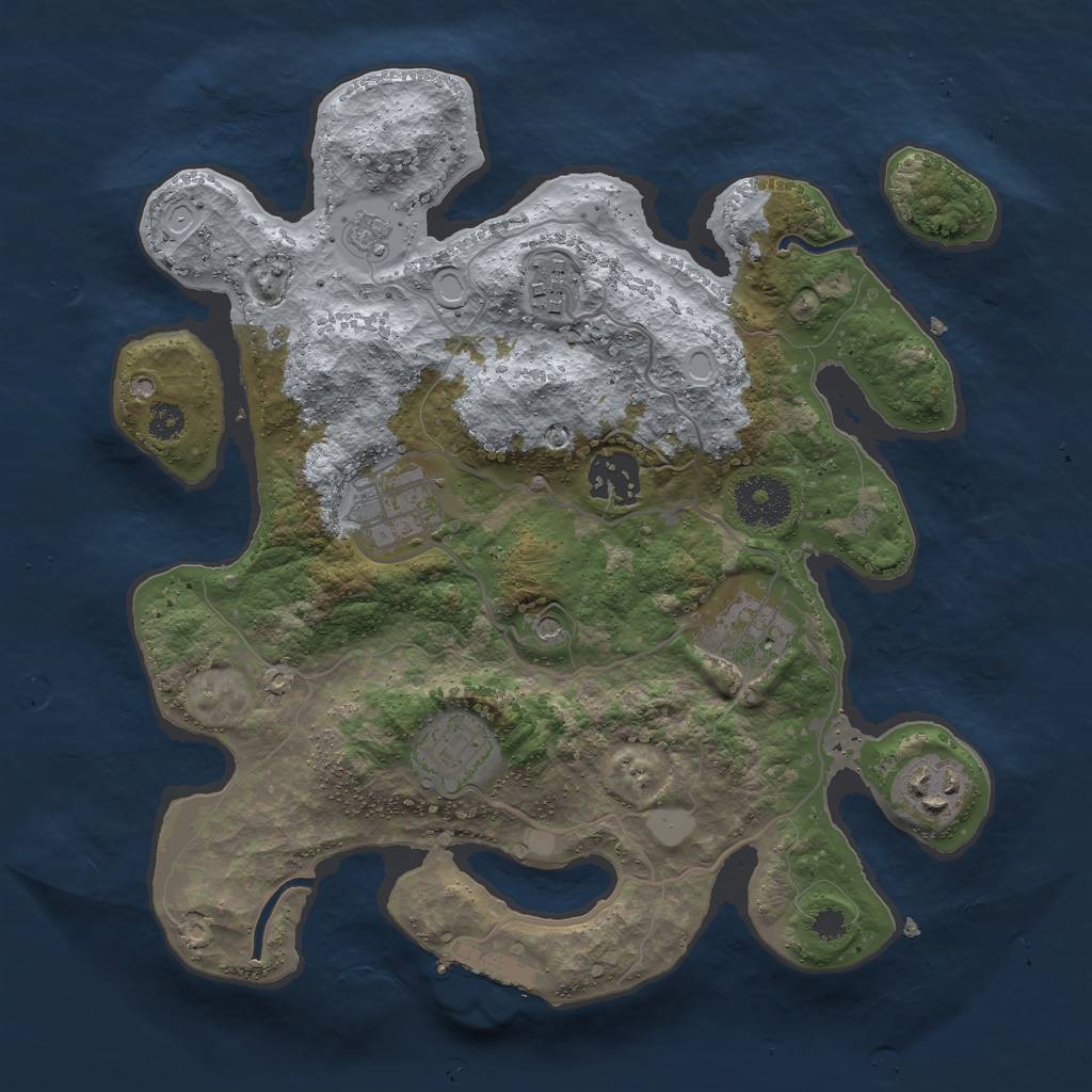 Rust Map: Procedural Map, Size: 3000, Seed: 1809553021, 12 Monuments