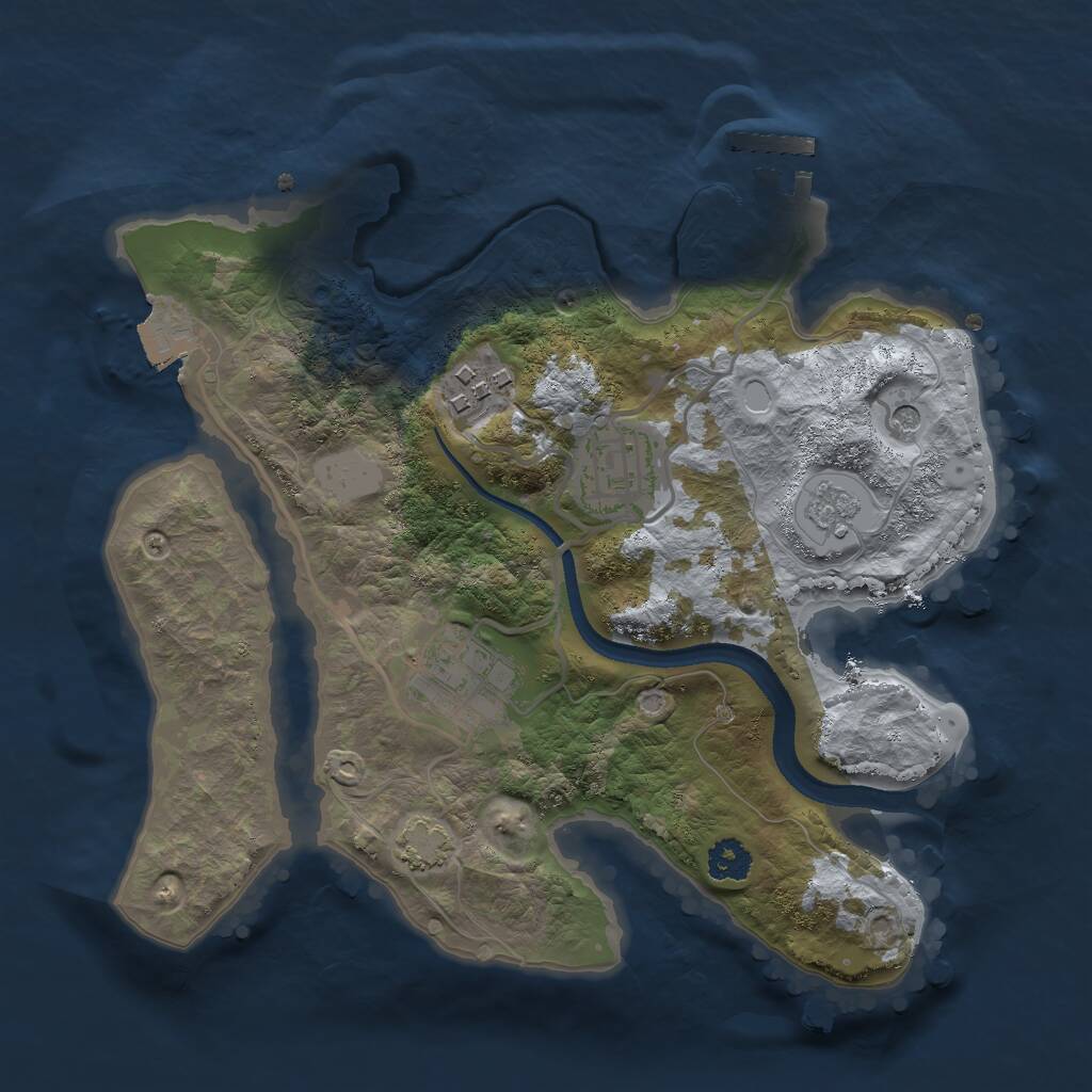 Rust Map: Procedural Map, Size: 2500, Seed: 4545454, 8 Monuments