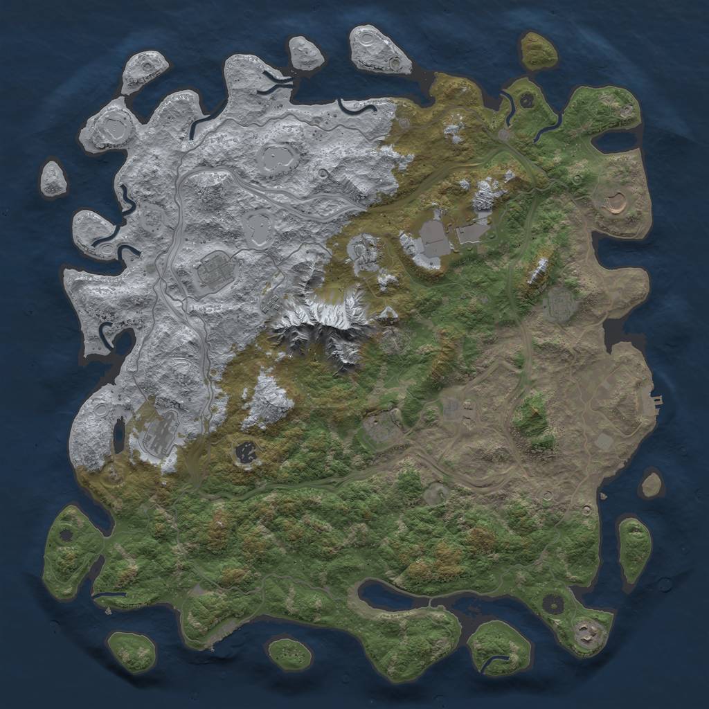 Rust Map: Procedural Map, Size: 5000, Seed: 1294796870, 18 Monuments
