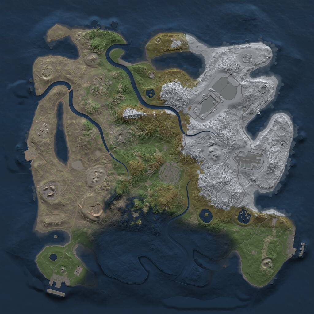 Rust Map: Procedural Map, Size: 3500, Seed: 41898959, 14 Monuments