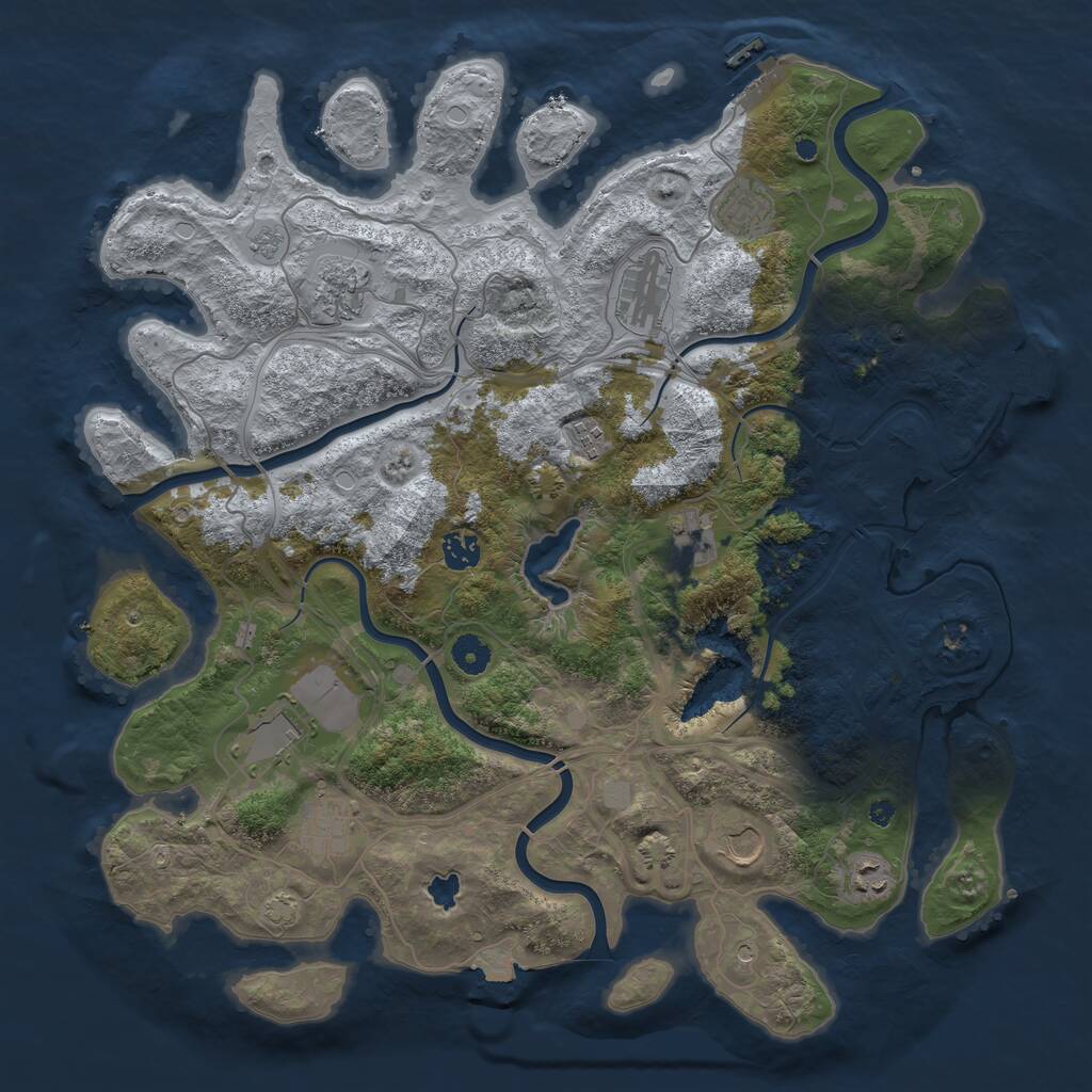 Rust Map: Procedural Map, Size: 4250, Seed: 6957, 16 Monuments