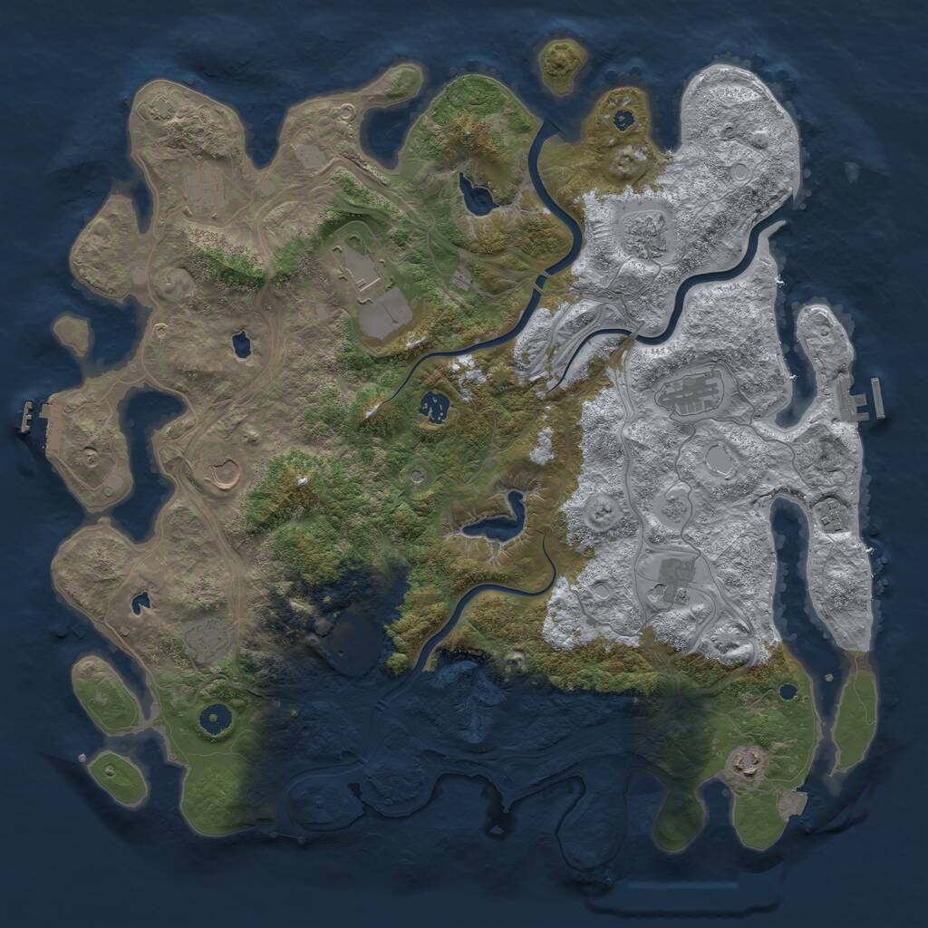Rust Map: Procedural Map, Size: 4600, Seed: 91885035, 17 Monuments