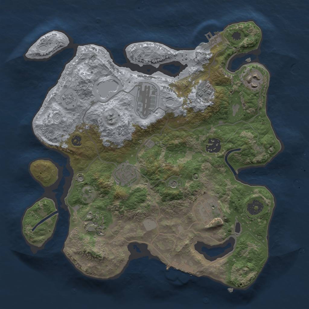 Rust Map: Procedural Map, Size: 3000, Seed: 296842119, 14 Monuments