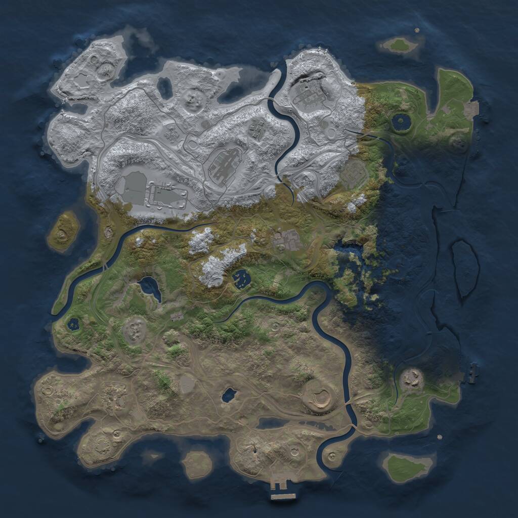 Rust Map: Procedural Map, Size: 4250, Seed: 1737645280, 16 Monuments