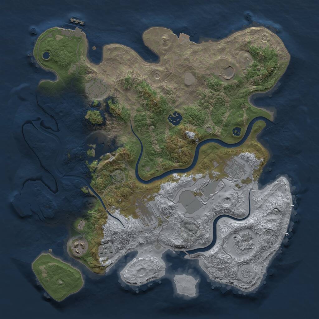 Rust Map: Procedural Map, Size: 3600, Seed: 1498772585, 16 Monuments