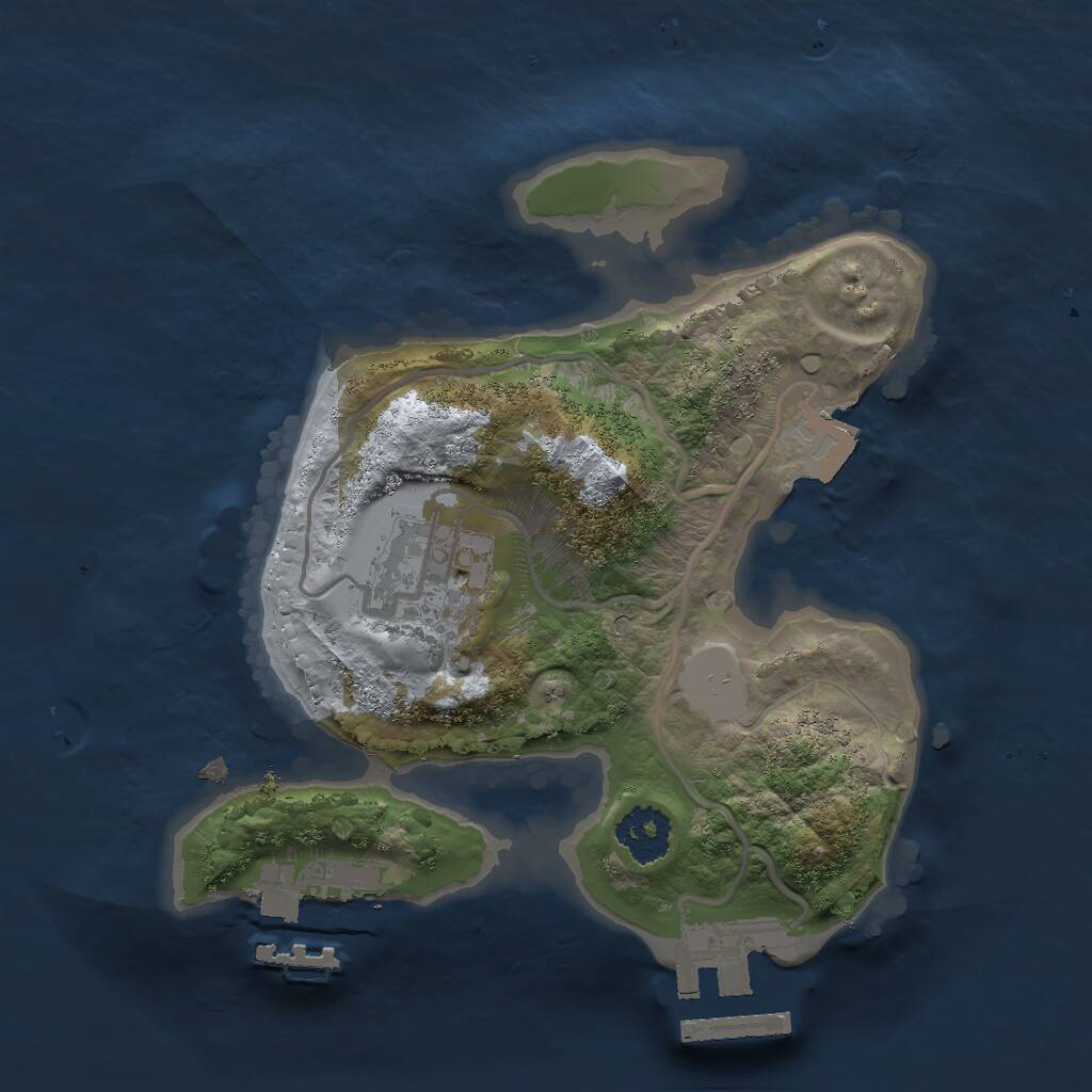 Rust Map: Procedural Map, Size: 2000, Seed: 993439668, 4 Monuments
