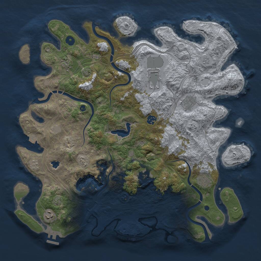 Rust Map: Procedural Map, Size: 4250, Seed: 2035711567, 13 Monuments