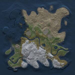 Thumbnail Rust Map: Procedural Map, Size: 3500, Seed: 953982000, 13 Monuments