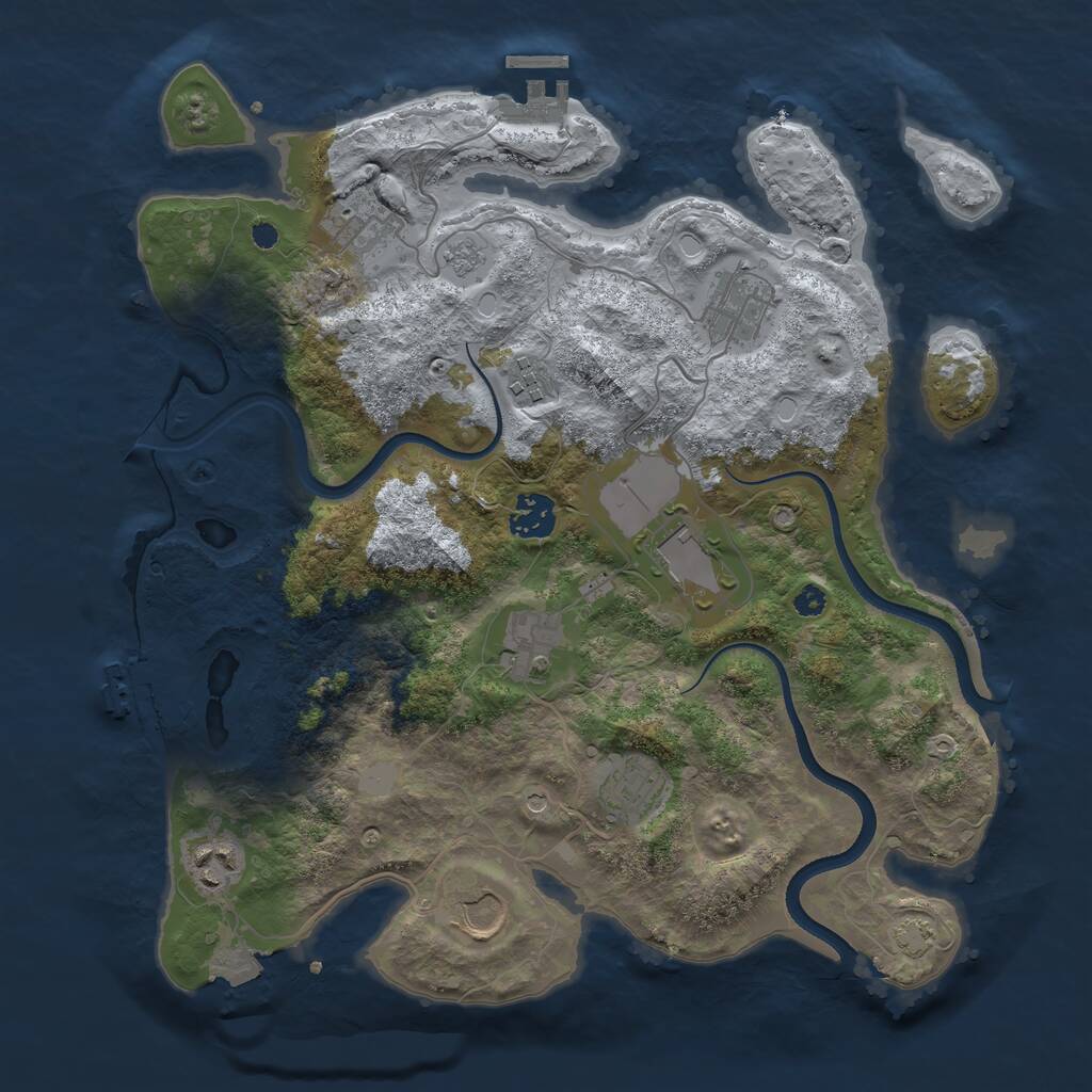 Rust Map: Procedural Map, Size: 3500, Seed: 371588950, 15 Monuments