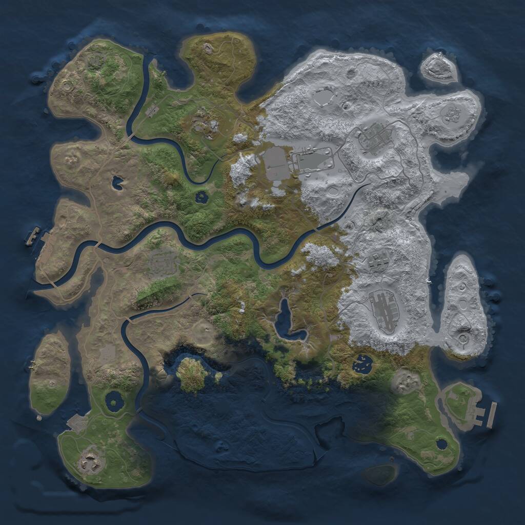 Rust Map: Procedural Map, Size: 4000, Seed: 591401382, 14 Monuments