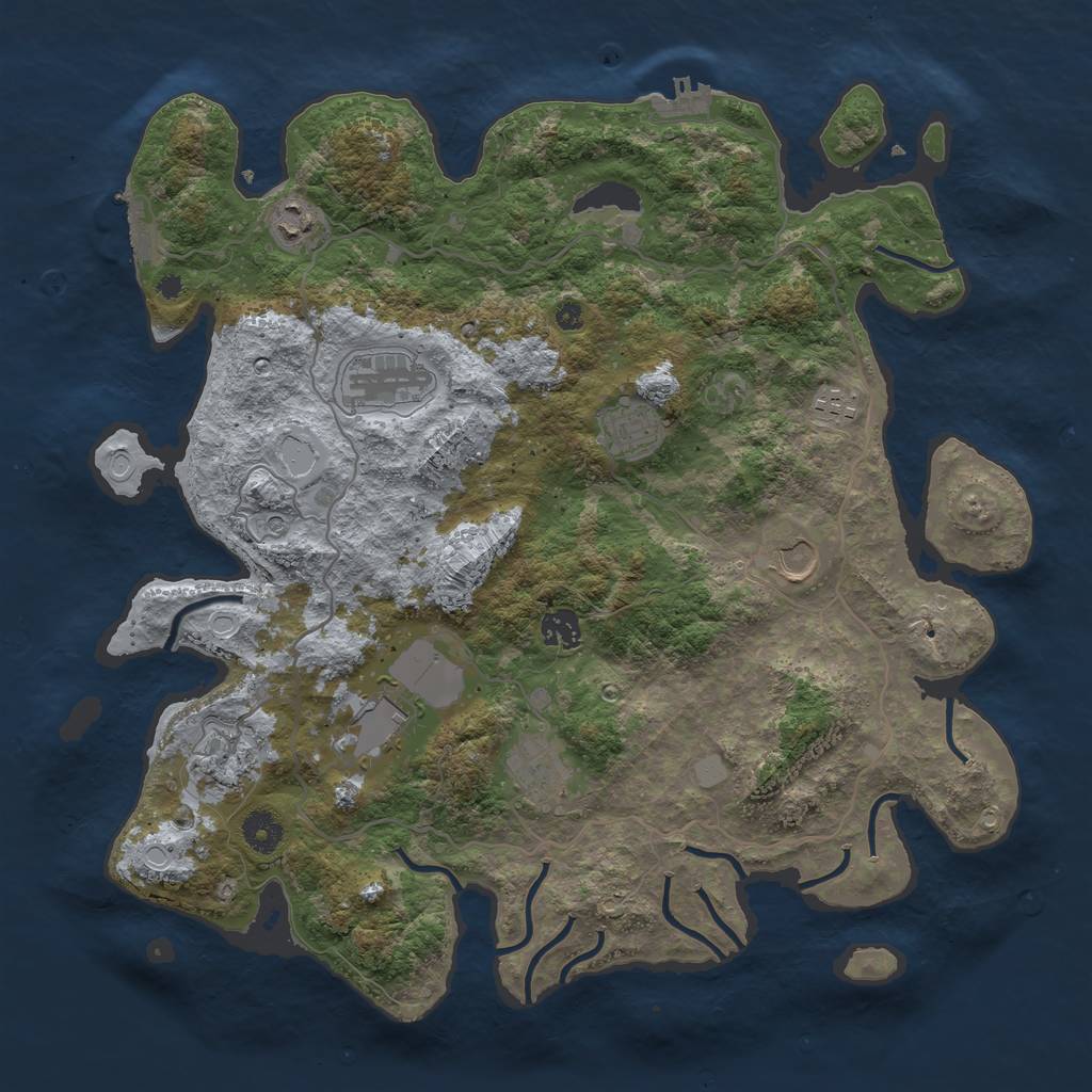 Rust Map: Procedural Map, Size: 4000, Seed: 732026165, 15 Monuments
