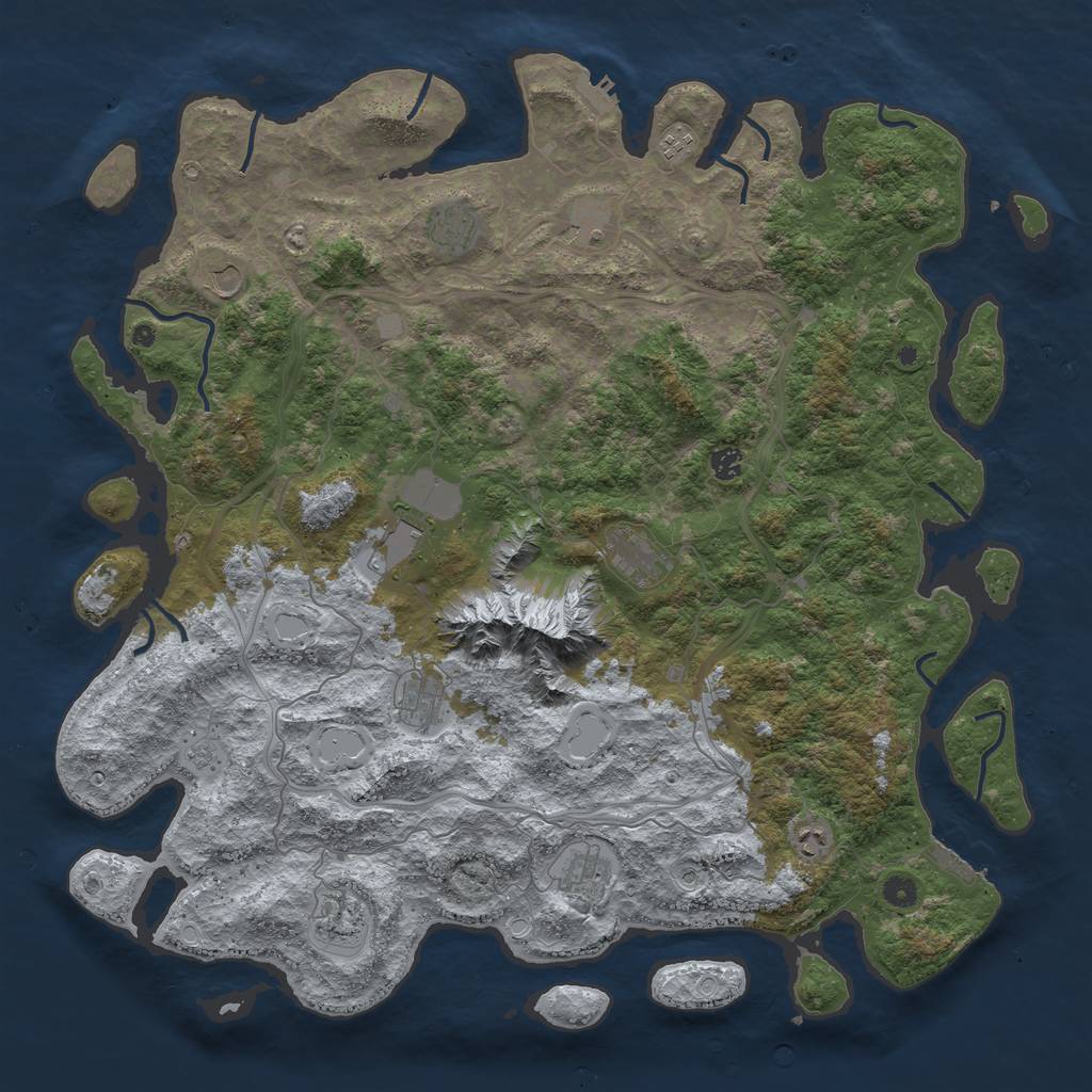 Rust Map: Procedural Map, Size: 5000, Seed: 1549202154, 18 Monuments