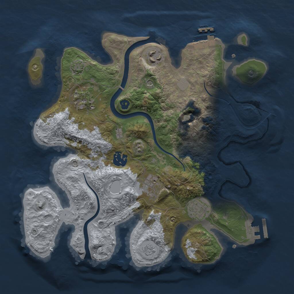 Rust Map: Procedural Map, Size: 3000, Seed: 2453133, 11 Monuments