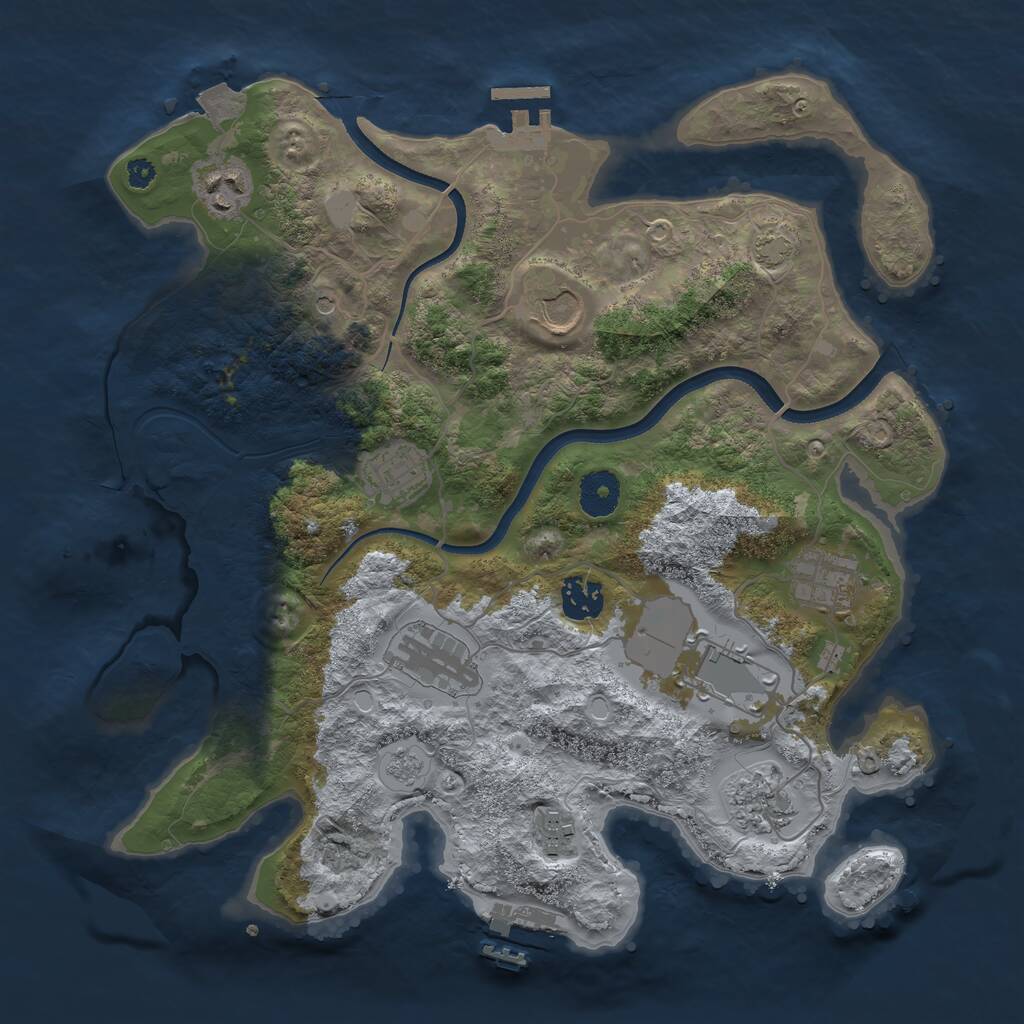 Rust Map: Procedural Map, Size: 3500, Seed: 68746667, 15 Monuments