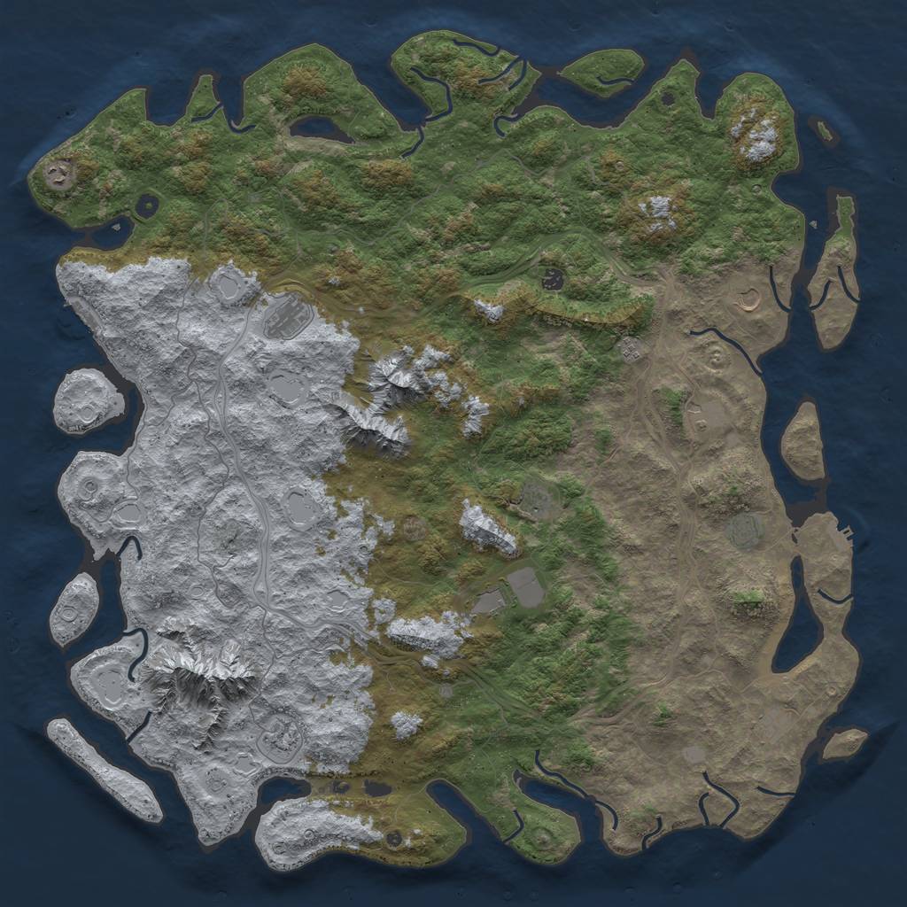 Rust Map: Procedural Map, Size: 6000, Seed: 23021972, 18 Monuments