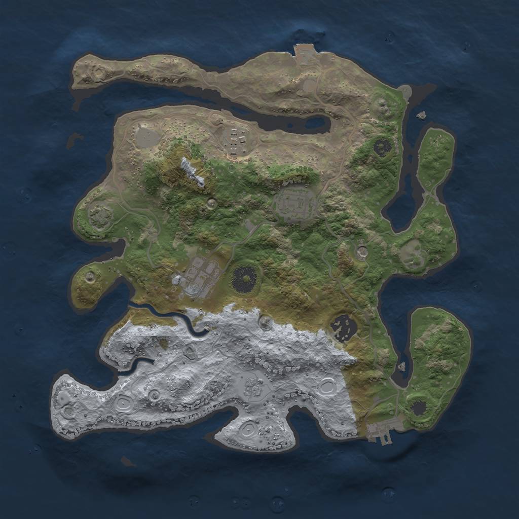 Rust Map: Procedural Map, Size: 3000, Seed: 240223, 11 Monuments
