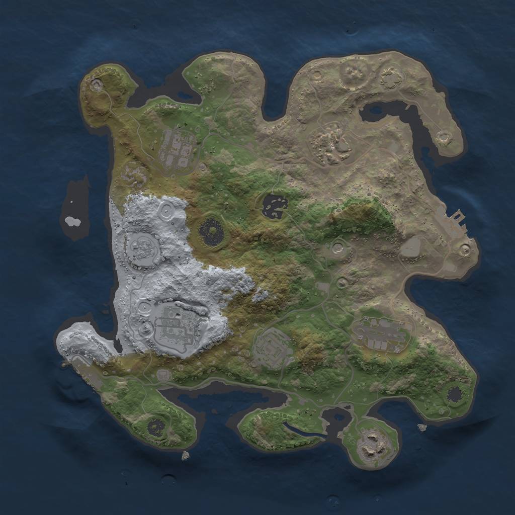Rust Map: Procedural Map, Size: 3000, Seed: 15449, 15 Monuments