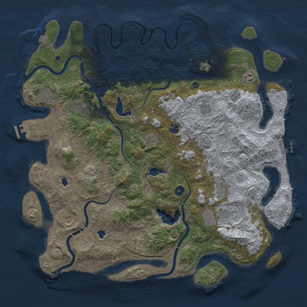 Rust Map: Procedural Map, Size: 4800, Seed: 204002937, 17 Monuments