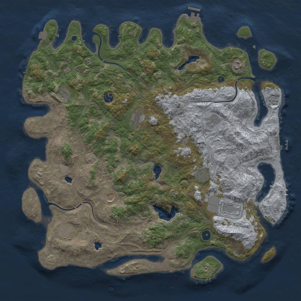 Rust Map: Procedural Map, Size: 4800, Seed: 204002937, 16 Monuments
