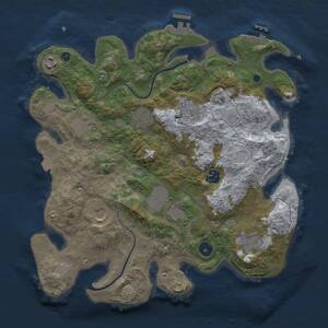 Thumbnail Rust Map: Procedural Map, Size: 3600, Seed: 1186286745, 15 Monuments