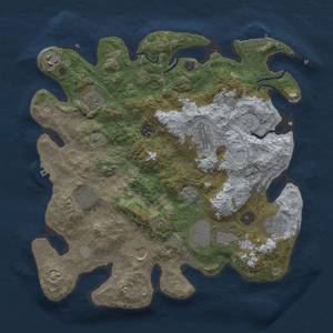 Thumbnail Rust Map: Procedural Map, Size: 3600, Seed: 1186286745, 16 Monuments