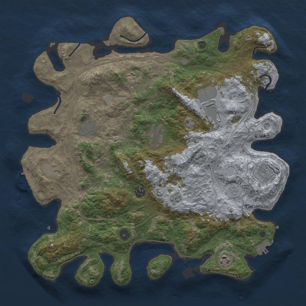 Rust Map: Procedural Map, Size: 4250, Seed: 22327, 16 Monuments