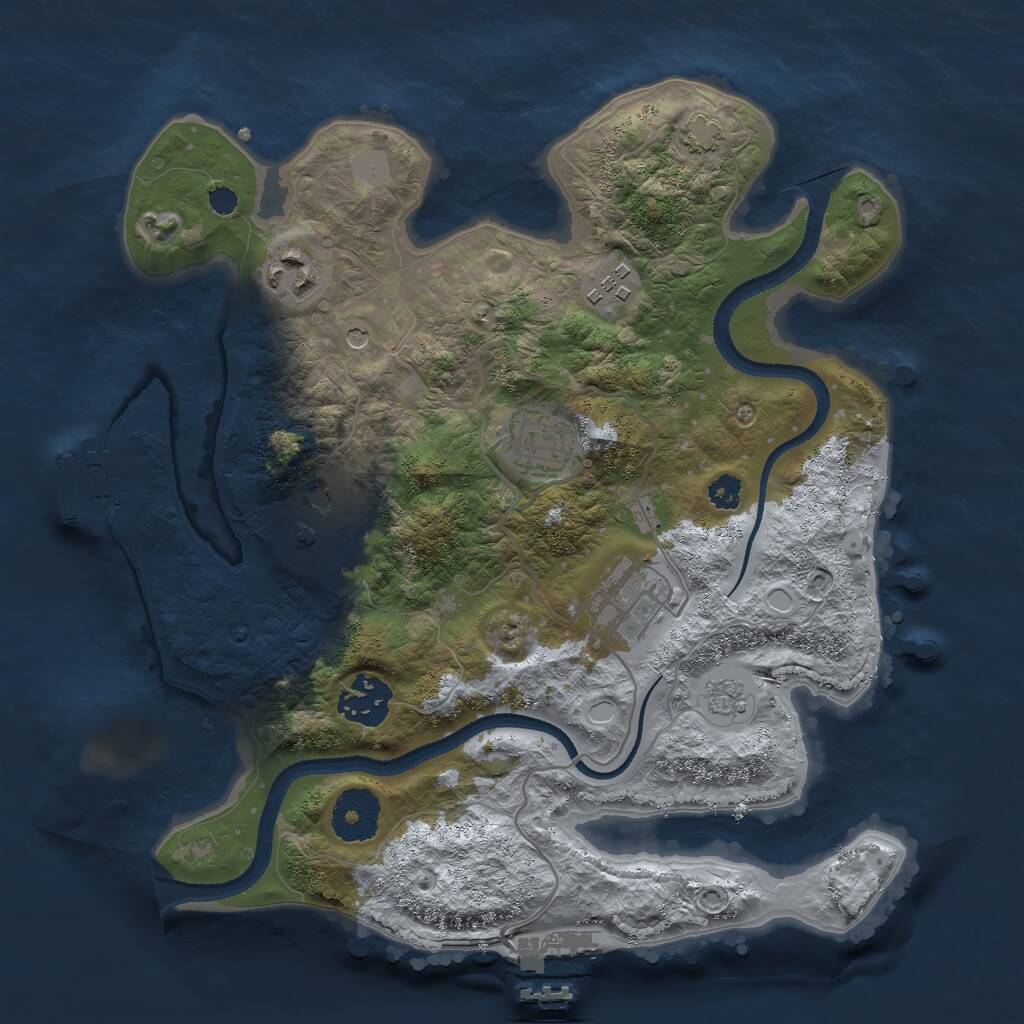 Rust Map: Procedural Map, Size: 3000, Seed: 923386294, 12 Monuments
