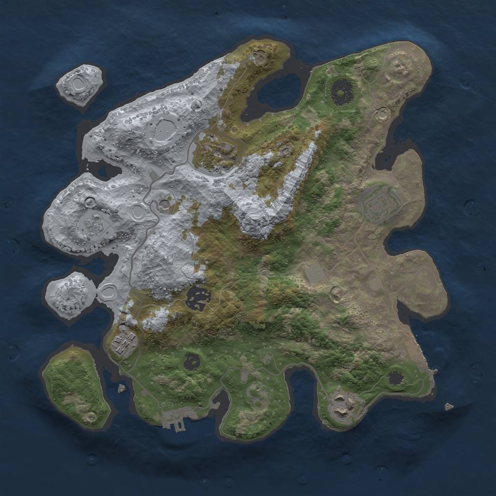 Rust Map: Procedural Map, Size: 3000, Seed: 938038016, 12 Monuments