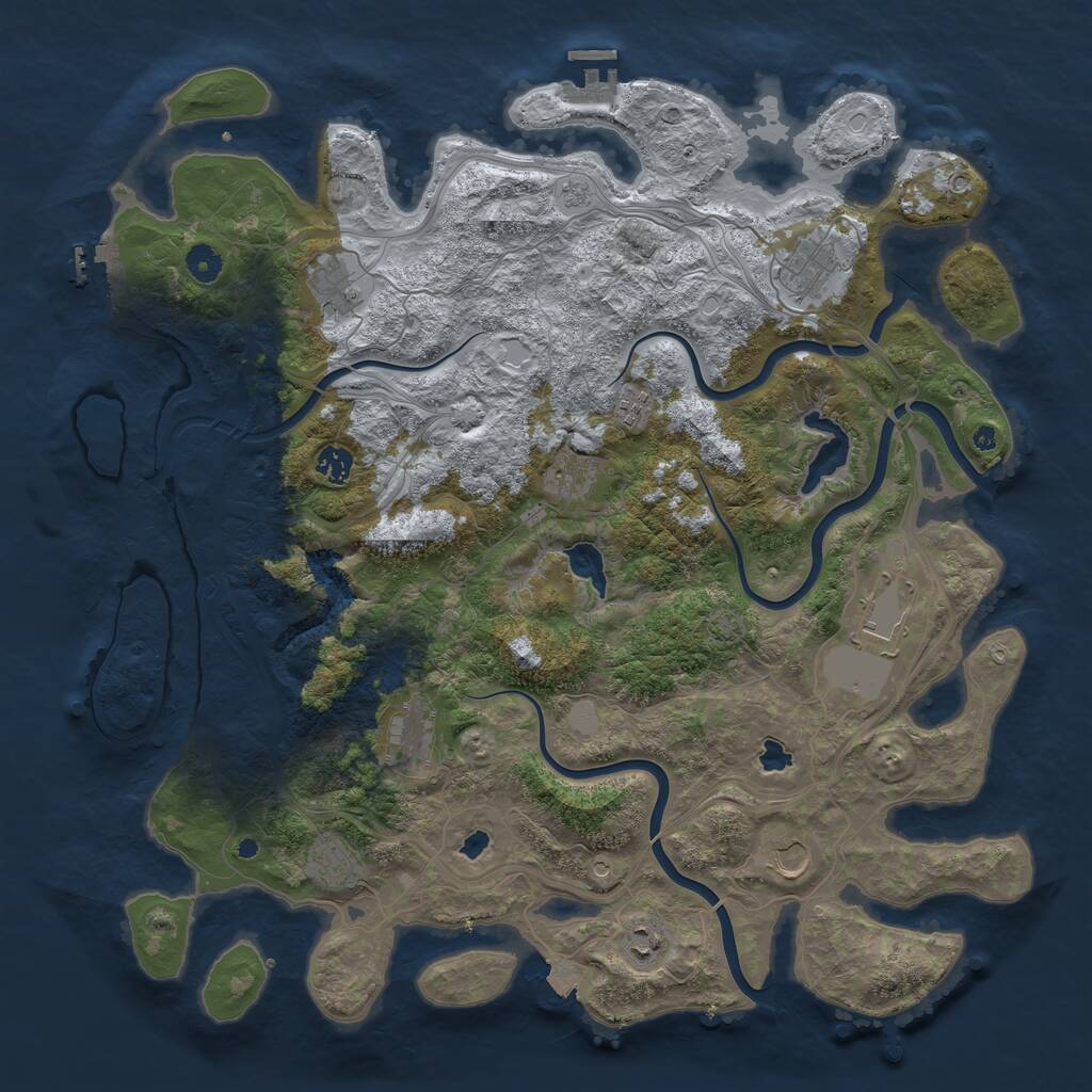 Rust Map: Procedural Map, Size: 4500, Seed: 803901312, 16 Monuments