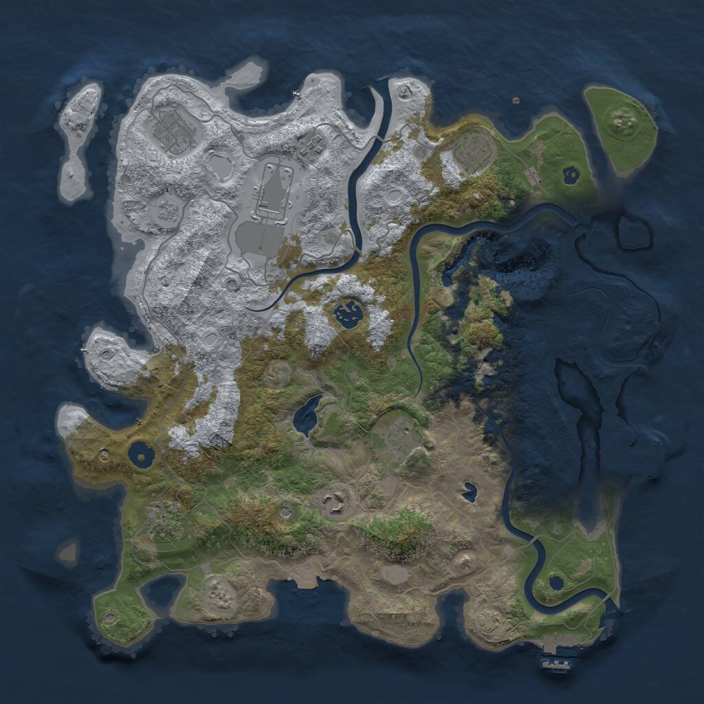 Rust Map: Procedural Map, Size: 4000, Seed: 30012001, 14 Monuments