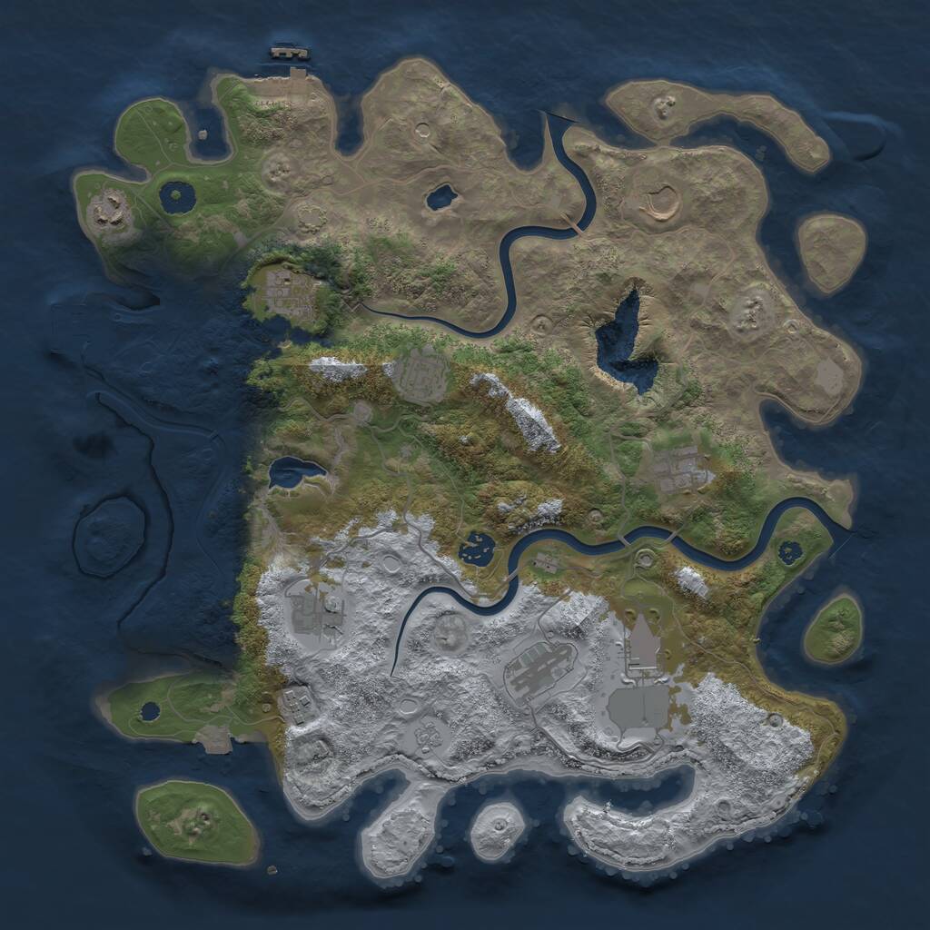 Rust Map: Procedural Map, Size: 4000, Seed: 1486264300, 16 Monuments
